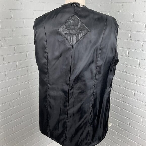 Preston & York Jacket Women Medium Petite Black Leather Y2K Classic‎ Coat VTG - Picture 6 of 14